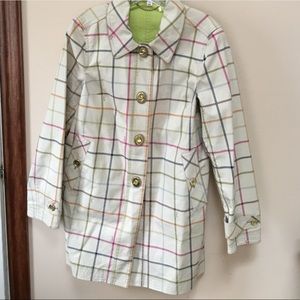 Classic & Rare Coach Cream  Plaid Trench Coat